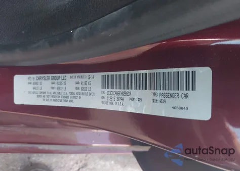 2015 Chrysler 200 Limited z USA, uszkodzony, nr VIN 1C3CCCAB6FN628537